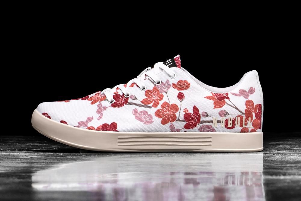 NOBULL Patike Za Trening Muške - Nobull Cherry Blossom Canvas Bijele (231086-KJX)